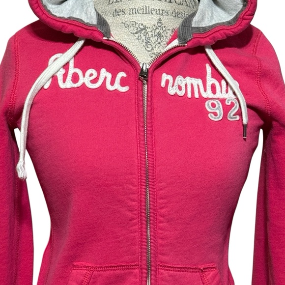 Abercrombie & Fitch Hot Pink Full Zip Hoodie Size Medium - Picture 2 of 12